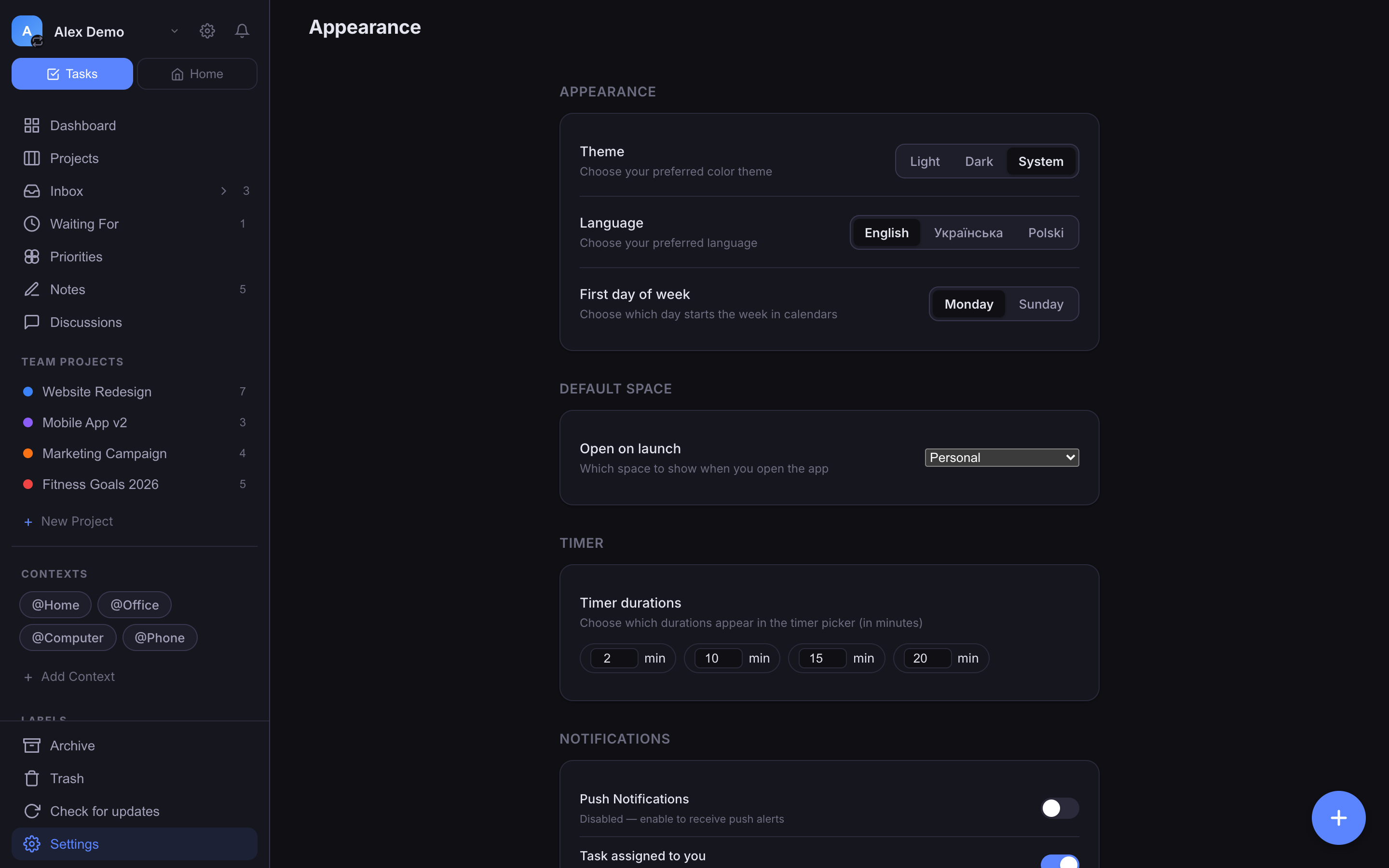 API key creation dialog